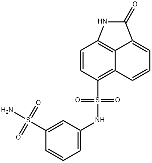 N-[3-(aminosulfonyl)phenyl]-2-oxo-1,2-dihydrobenzo[cd]indole-6-sulfonamide 化学構造式