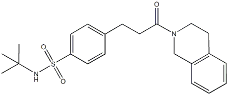 N-(tert-butyl)-4-[3-(3,4-dihydro-2(1H)-isoquinolinyl)-3-oxopropyl]benzenesulfonamide Struktur