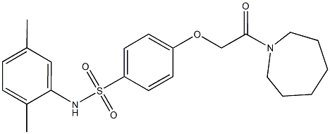 4-[2-(1-azepanyl)-2-oxoethoxy]-N-(2,5-dimethylphenyl)benzenesulfonamide 结构式