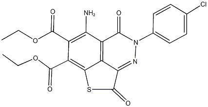 diethyl 4-amino-2-(4-chlorophenyl)-3,8-dioxo-2,8-dihydro-3H-thieno[4,3,2-de]phthalazine-5,6-dicarboxylate 化学構造式