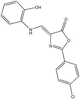 2-(4-chlorophenyl)-4-[(2-hydroxyanilino)methylene]-1,3-oxazol-5(4H)-one,791788-27-7,结构式