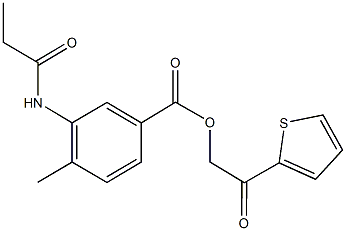 2-oxo-2-(2-thienyl)ethyl 4-methyl-3-(propionylamino)benzoate Struktur