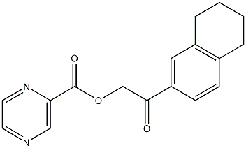 2-oxo-2-(5,6,7,8-tetrahydro-2-naphthalenyl)ethyl 2-pyrazinecarboxylate Struktur