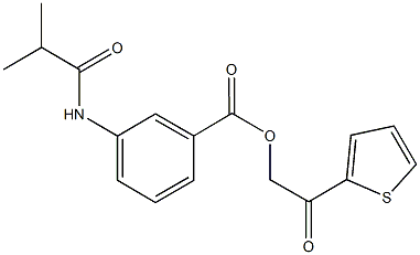 2-oxo-2-(2-thienyl)ethyl 3-(isobutyrylamino)benzoate 化学構造式