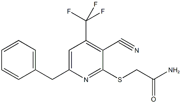 2-{[6-benzyl-3-cyano-4-(trifluoromethyl)-2-pyridinyl]sulfanyl}acetamide Structure