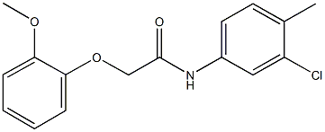 N-(3-chloro-4-methylphenyl)-2-(2-methoxyphenoxy)acetamide 结构式