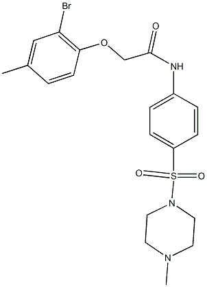 2-(2-bromo-4-methylphenoxy)-N-{4-[(4-methyl-1-piperazinyl)sulfonyl]phenyl}acetamide,791791-04-3,结构式