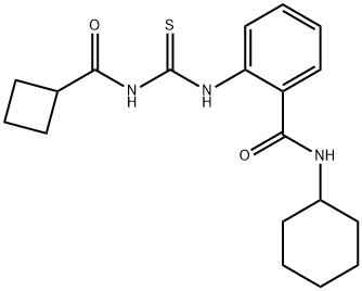2-({[(cyclobutylcarbonyl)amino]carbothioyl}amino)-N-cyclohexylbenzamide Struktur
