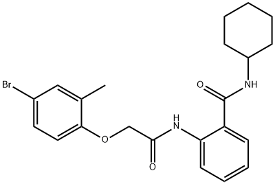 2-{[(4-bromo-2-methylphenoxy)acetyl]amino}-N-cyclohexylbenzamide Structure