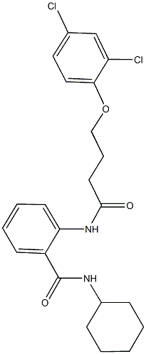 N-cyclohexyl-2-{[4-(2,4-dichlorophenoxy)butanoyl]amino}benzamide 化学構造式