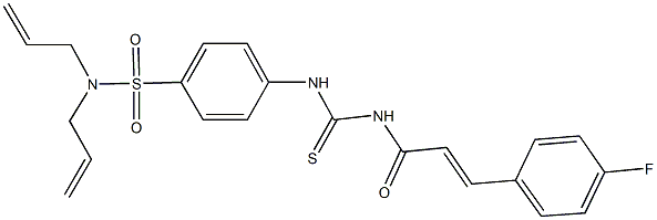 N,N-diallyl-4-[({[3-(4-fluorophenyl)acryloyl]amino}carbothioyl)amino]benzenesulfonamide Struktur