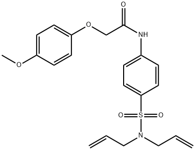 N-{4-[(diallylamino)sulfonyl]phenyl}-2-(4-methoxyphenoxy)acetamide 化学構造式