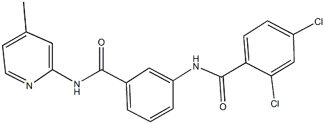 2,4-dichloro-N-(3-{[(4-methyl-2-pyridinyl)amino]carbonyl}phenyl)benzamide 化学構造式
