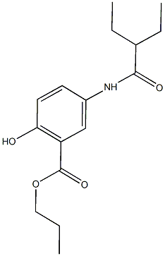 propyl 5-[(2-ethylbutanoyl)amino]-2-hydroxybenzoate Struktur