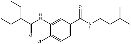 4-chloro-3-[(2-ethylbutanoyl)amino]-N-isopentylbenzamide 结构式
