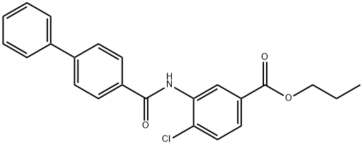 propyl 3-[([1,1'-biphenyl]-4-ylcarbonyl)amino]-4-chlorobenzoate 结构式