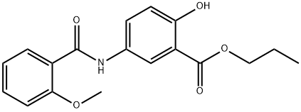 propyl 2-hydroxy-5-[(2-methoxybenzoyl)amino]benzoate 化学構造式