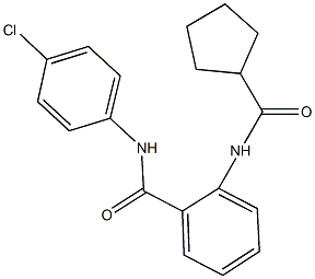 N-(4-chlorophenyl)-2-[(cyclopentylcarbonyl)amino]benzamide 化学構造式