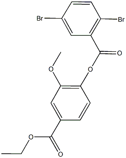 4-(ethoxycarbonyl)-2-methoxyphenyl 2,5-dibromobenzoate,791798-33-9,结构式