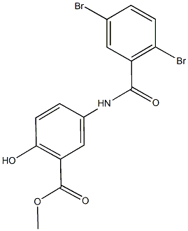 methyl 5-[(2,5-dibromobenzoyl)amino]-2-hydroxybenzoate 化学構造式