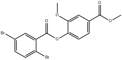 2-methoxy-4-(methoxycarbonyl)phenyl 2,5-dibromobenzoate Structure