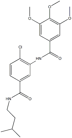 N-{2-chloro-5-[(isopentylamino)carbonyl]phenyl}-3,4,5-trimethoxybenzamide Struktur