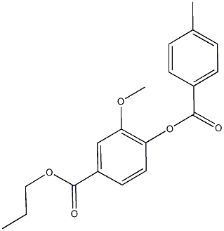 propyl 3-methoxy-4-[(4-methylbenzoyl)oxy]benzoate Structure