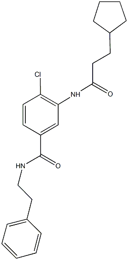 4-chloro-3-[(3-cyclopentylpropanoyl)amino]-N-(2-phenylethyl)benzamide,791799-06-9,结构式
