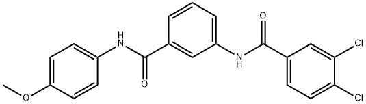 3,4-dichloro-N-{3-[(4-methoxyanilino)carbonyl]phenyl}benzamide 化学構造式