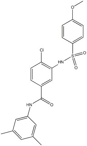 4-chloro-N-(3,5-dimethylphenyl)-3-{[(4-methoxyphenyl)sulfonyl]amino}benzamide Structure