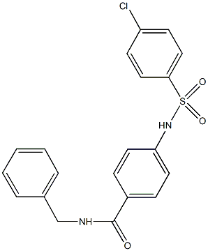 N-benzyl-4-{[(4-chlorophenyl)sulfonyl]amino}benzamide 化学構造式