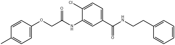 4-chloro-3-{[(4-methylphenoxy)acetyl]amino}-N-(2-phenylethyl)benzamide 结构式