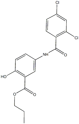 propyl 5-[(2,4-dichlorobenzoyl)amino]-2-hydroxybenzoate 结构式