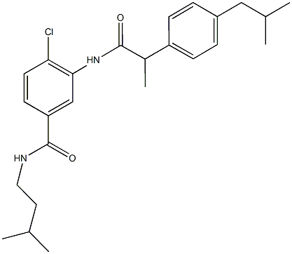 4-chloro-3-{[2-(4-isobutylphenyl)propanoyl]amino}-N-isopentylbenzamide Struktur