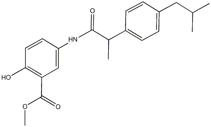 methyl 2-hydroxy-5-{[2-(4-isobutylphenyl)propanoyl]amino}benzoate Structure