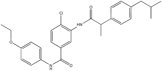 4-chloro-N-(4-ethoxyphenyl)-3-{[2-(4-isobutylphenyl)propanoyl]amino}benzamide 化学構造式