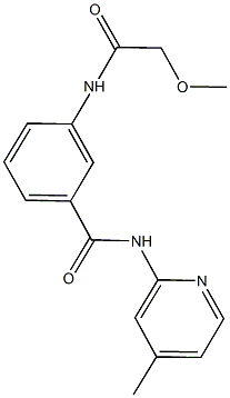 3-[(methoxyacetyl)amino]-N-(4-methyl-2-pyridinyl)benzamide 化学構造式