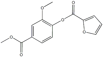 2-methoxy-4-(methoxycarbonyl)phenyl 2-furoate 化学構造式