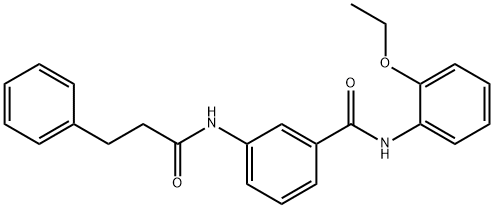 N-(2-ethoxyphenyl)-3-[(3-phenylpropanoyl)amino]benzamide 化学構造式