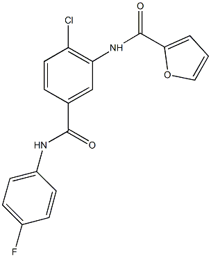 N-{2-chloro-5-[(4-fluoroanilino)carbonyl]phenyl}-2-furamide,791802-01-2,结构式