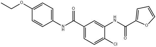 N-{2-chloro-5-[(4-ethoxyanilino)carbonyl]phenyl}-2-furamide,791802-09-0,结构式