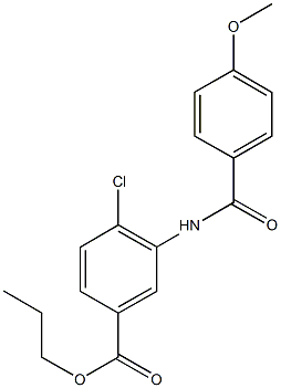 propyl 4-chloro-3-[(4-methoxybenzoyl)amino]benzoate Struktur