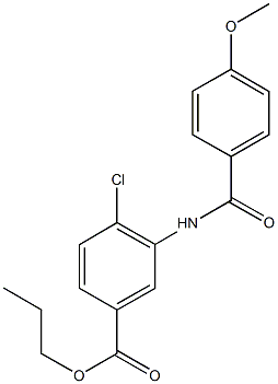 propyl 4-chloro-3-[(4-methoxybenzoyl)amino]benzoate,791802-13-6,结构式