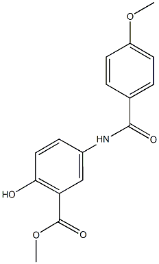 methyl 2-hydroxy-5-[(4-methoxybenzoyl)amino]benzoate 化学構造式