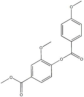 methyl 3-methoxy-4-[(4-methoxybenzoyl)oxy]benzoate 化学構造式