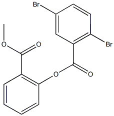 2-(methoxycarbonyl)phenyl 2,5-dibromobenzoate Struktur