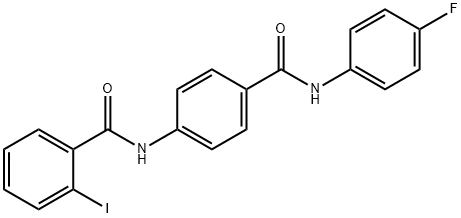 N-{4-[(4-fluoroanilino)carbonyl]phenyl}-2-iodobenzamide 化学構造式