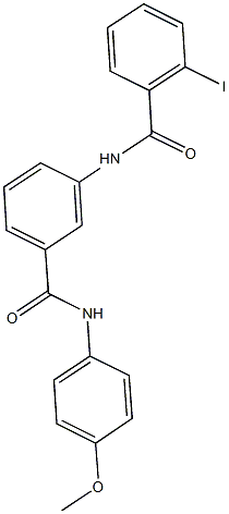 2-iodo-N-{3-[(4-methoxyanilino)carbonyl]phenyl}benzamide 化学構造式