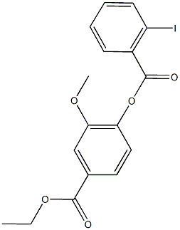 ethyl 4-[(2-iodobenzoyl)oxy]-3-methoxybenzoate 化学構造式