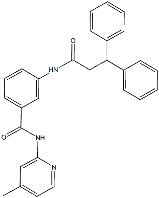 3-[(3,3-diphenylpropanoyl)amino]-N-(4-methyl-2-pyridinyl)benzamide 化学構造式